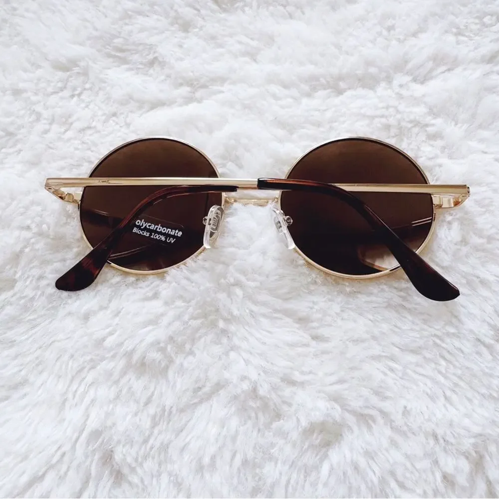 Henry Silver & Gold Rims Round Lens Sunglasses